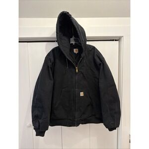 Carhartt J140 Jacket Men's Sz XXL Black Duck Canvas Quilted Lined Union Made USA